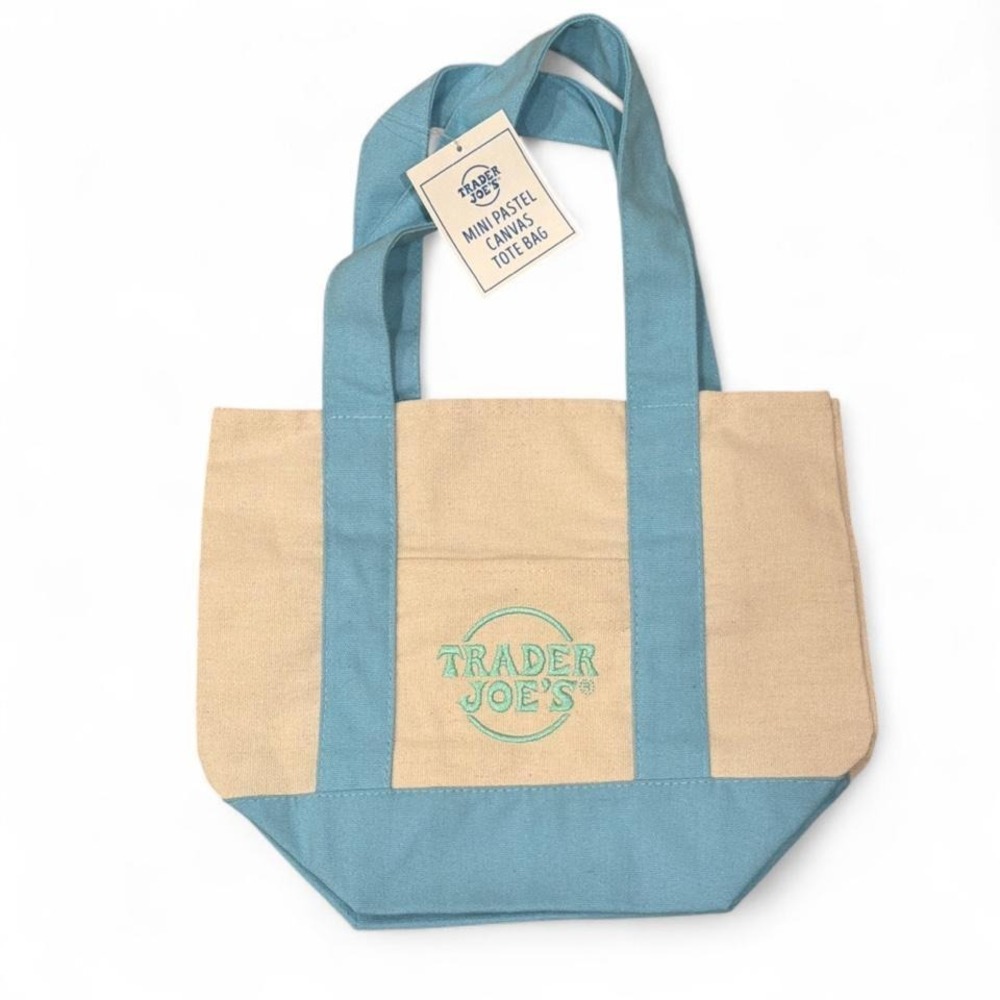 Trader Joe's mini tote - pastel blue